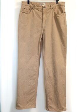 Talbots Khaki Straight Leg Jeans Women’s 14 Mid Rise 31 Inseam